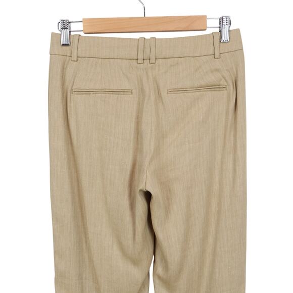 J.Crew Portia Linen Blend Pant Herringbone Honey Khaki Size 00 NWT - Picture 7 of 9